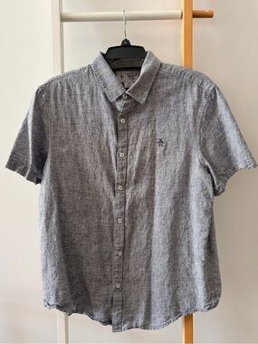 Men’s Original Penguin Short Sleeve Button-Down Shirt - Blue